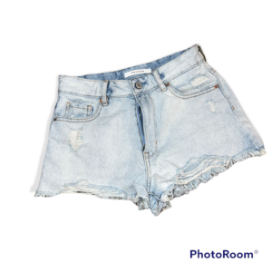PacSun Glass Blue High Waisted Denim Festival Shorts